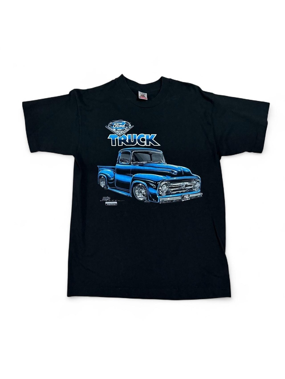 Fruit of the Loom Ford Truck Graphic T-Shirt Large Black Cotton